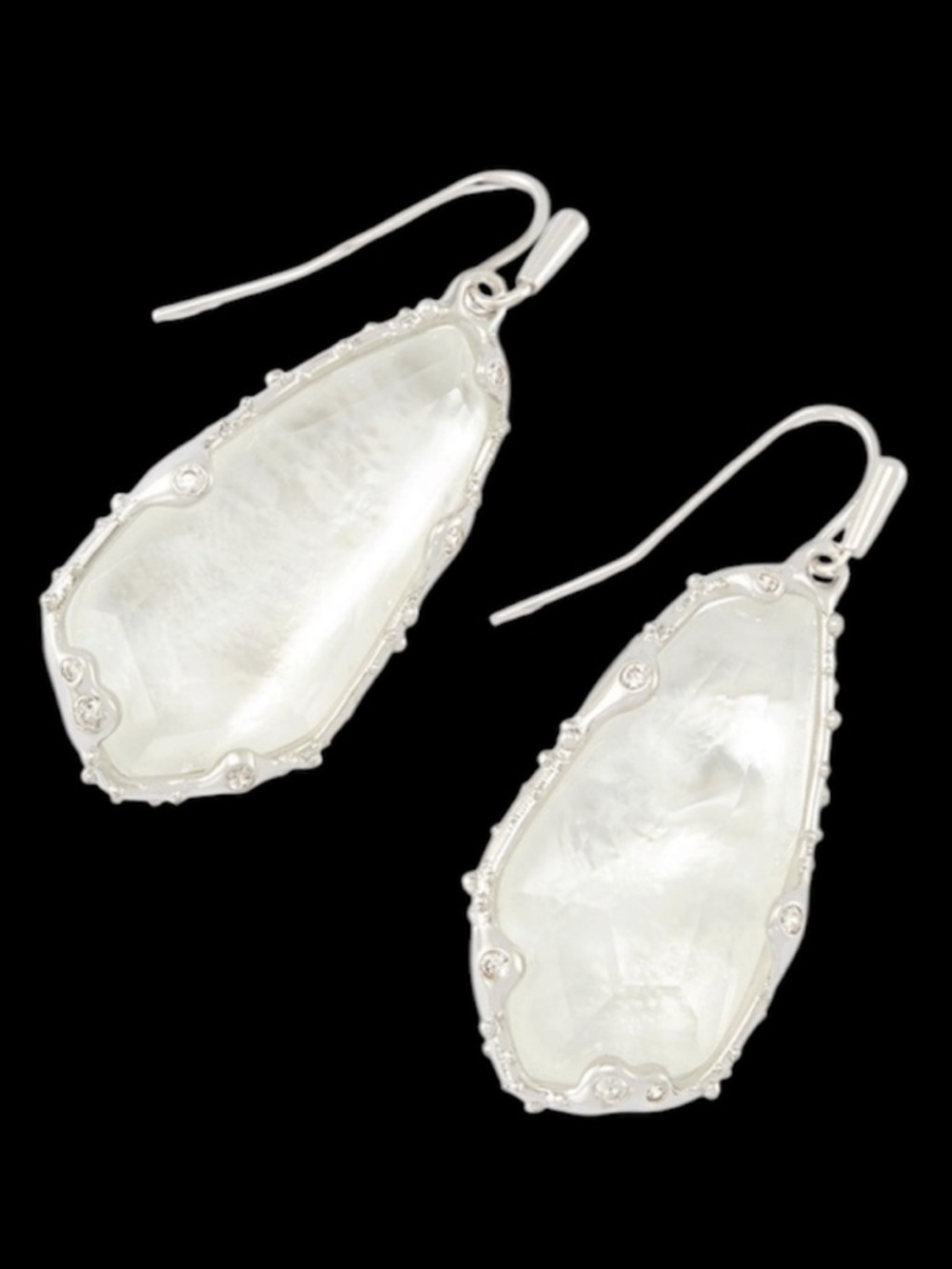 Kendra Scott Zena Silver Earrings in Ivory Mother-of-Pearl